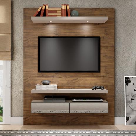 Painel para TV Suspenso 140cm com Led e Espelho TB106E Dalla Costa Menor preço em Painel para TV Suspenso 140cm com Led e Espelho TB106E Dalla Costa