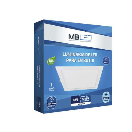 Painel Plafon Led Embutir 12X12cm 6W 6500K Bivolt - MB LED - P22030 é boa?