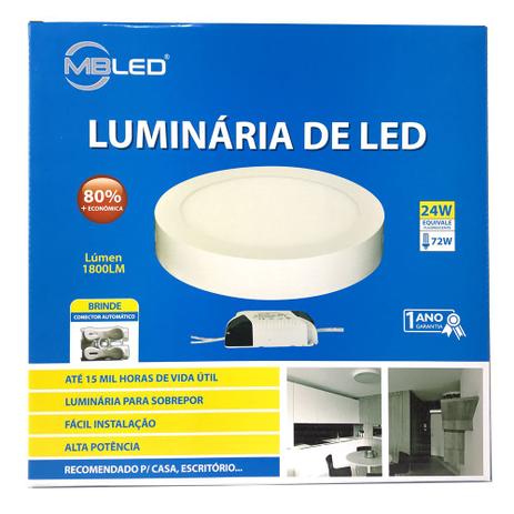 Painel Plafon Led Sobrepor Redondo 30cm 24W 6500K Bivolt - MP2035 - MBLED - Mb led Menor preço em Painel Plafon Led Sobrepor Redondo 30cm 24W 6500K Bivolt - MP2035 - MBLED - Mb led