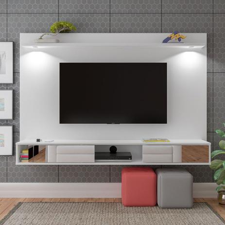 Painel Platinum Branco para TV até 47 Polegadas 2 Portas com Espelho e Luzes LED -Artely Menor preço em Painel Platinum Branco para TV até 47 Polegadas 2 Portas com Espelho e Luzes LED -Artely