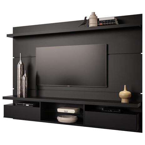 Painel Suspenso com Bancada Livin 2.2 Preto Fosco - HB Móveis Menor preço em Painel Suspenso com Bancada Livin 2.2 Preto Fosco - HB Móveis