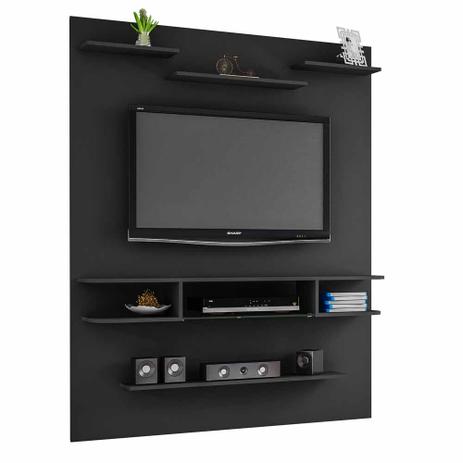 painel tv preto suspenso alto 180 cm x 140 cm com prateleira - Bechara Menor preço em painel tv preto suspenso alto 180 cm x 140 cm com prateleira - Bechara
