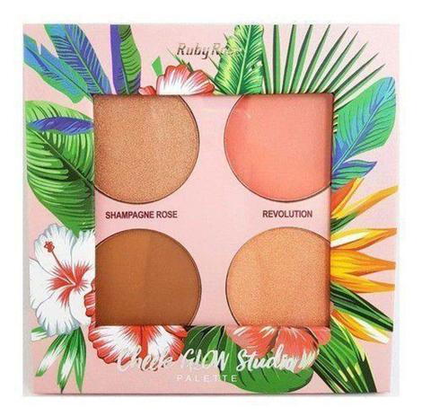 Paleta Cheek Glow Studio Hb7506 - Ruby Rose Menor preço em Paleta Cheek Glow Studio Hb7506 - Ruby Rose