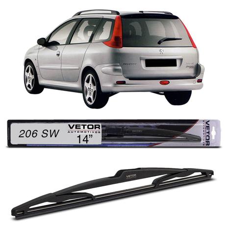 Palheta Limpador Parabrisa Traseiro Peugeot 206 SW 2005 a 2008 14 Polegadas Vetor é boa?