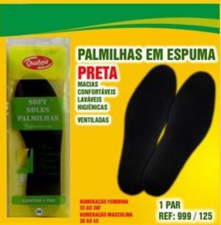 Palmilha de Espuma - Latex de EVA - Preta - Tam: 40 - Qualype Menor preço em Palmilha de Espuma - Latex de EVA - Preta - Tam: 40 - Qualype