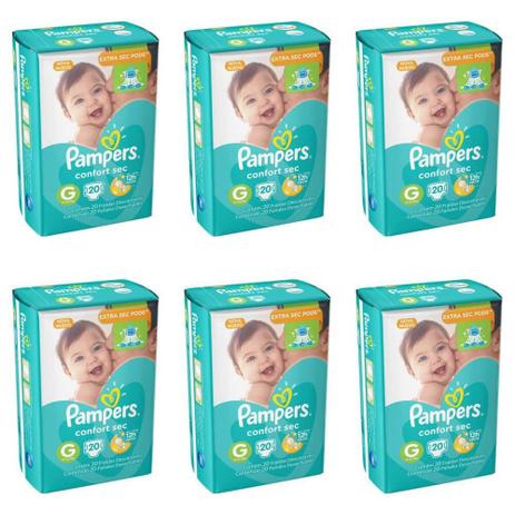 Pampers Comfort Sec Fralda Infantil G C/20 (Kit C/06) Menor preço em Pampers Comfort Sec Fralda Infantil G C/20 (Kit C/06)