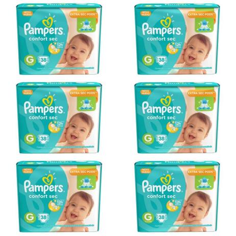 Pampers Comfort Sec Fralda Infantil G C/38 (Kit C/06) Menor preço em Pampers Comfort Sec Fralda Infantil G C/38 (Kit C/06)