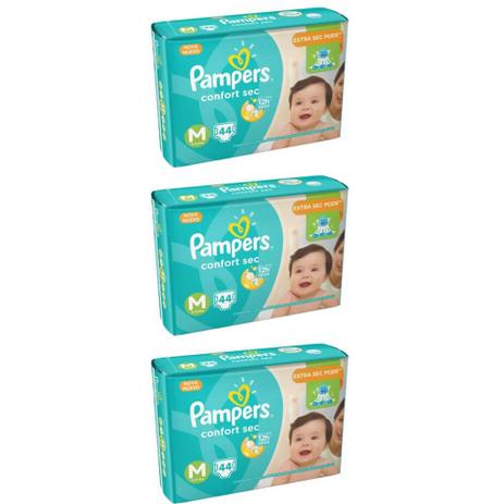 Menor preço em Pampers Comfort Sec Fralda Infantil M C/44 (Kit C/03)