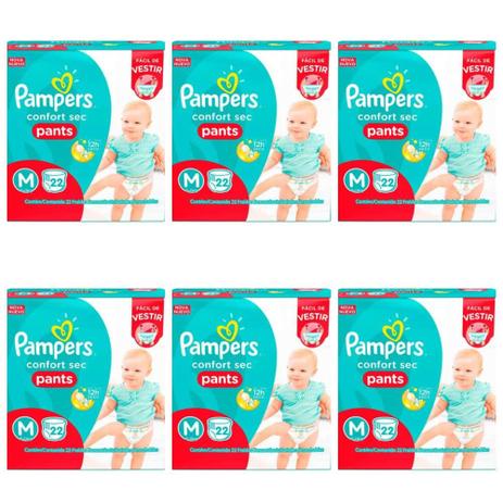 Menor preço em Pampers Comfort Sec Pants Fralda Infantil M C/22 (Kit C/06)