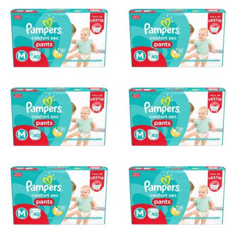 Menor preço em Pampers Comfort Sec Pants Fralda Infantil M C/40 (Kit C/06)