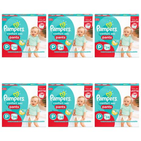 Menor preço em Pampers Comfort Sec Pants Fralda Infantil P C/24 (Kit C/06)
