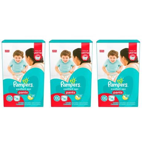 Pampers Comfort Sec Pants Fralda Infantil XXG C/16 (Kit C/03) Menor preço em Pampers Comfort Sec Pants Fralda Infantil XXG C/16 (Kit C/03)