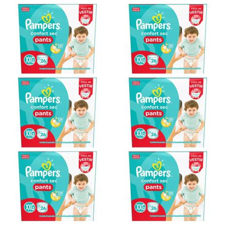 Menor preço em Pampers Comfort Sec Pants Fralda Infantil XXG C/26 (Kit C/06)