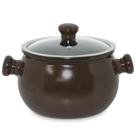 Panela Caçarola Cerâmica 24cm 7 Litros Chocolate Ceraflame Menor preço em Panela Caçarola Cerâmica 24cm 7 Litros Chocolate Ceraflame