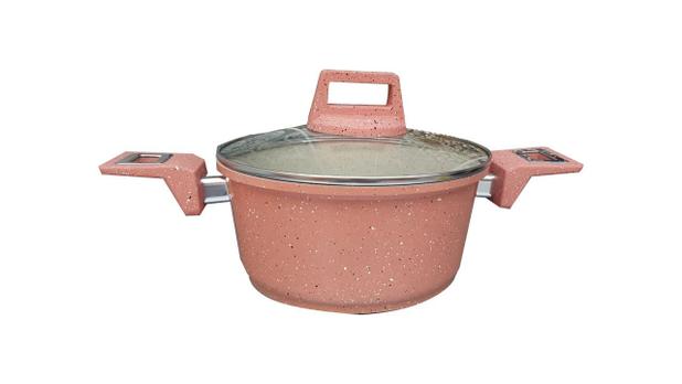 Panela caçarola de alumínio fundido com revestimento cerâmica rosa 20 cm - Perfect cooking Menor preço em Panela caçarola de alumínio fundido com revestimento cerâmica rosa 20 cm - Perfect cooking