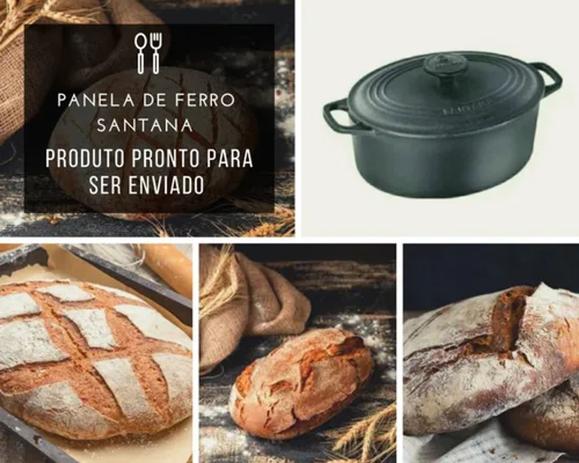 Panela Caçarola Forno Holandês de Ferro Fundido 2,5 lts Para Assar Pão - Despacho Rápido Santana Menor preço em Panela Caçarola Forno Holandês de Ferro Fundido 2,5 lts Para Assar Pão - Despacho Rápido Santana