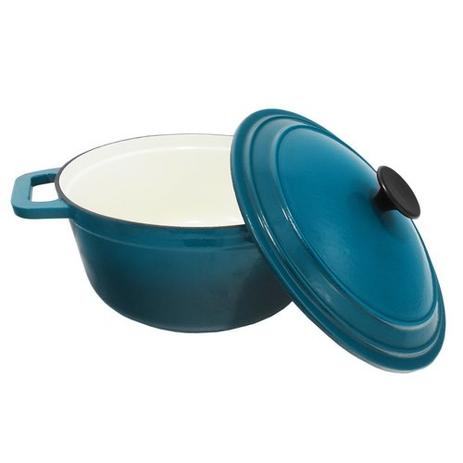 Panela de Ferro Fundido Esmaltada Azul Turquesa 26cm - Vya store Menor preço em Panela de Ferro Fundido Esmaltada Azul Turquesa 26cm - Vya store