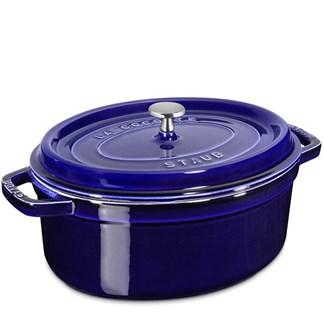 Panela de Ferro Oval Staub Azul Marinho 33CM - 16519 Menor preço em Panela de Ferro Oval Staub Azul Marinho 33CM - 16519