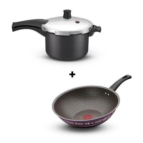 Panela de Pressão Rochedo Turbo Top Fechamento externo 4,5 Litros Cinza + Frigideira Wok 28 Viva Roc é boa?