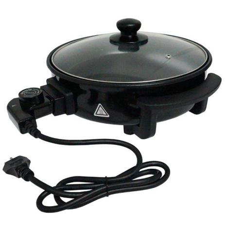 Panela Elétrica Grill 110V Redonda 40 Cm 1200W Antiaderente Amvox APE 4000 Preta Menor preço em Panela Elétrica Grill 110V Redonda 40 Cm 1200W Antiaderente Amvox APE 4000 Preta