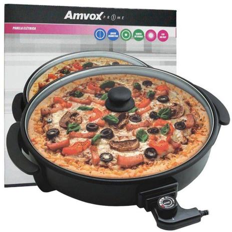 Panela Elétrica Grill 220V Redonda 30 Cm 1200W Antiaderente - Amvox Menor preço em Panela Elétrica Grill 220V Redonda 30 Cm 1200W Antiaderente - Amvox