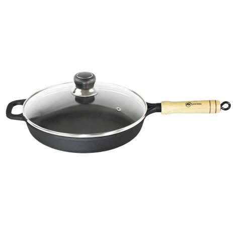 Panela Frigideira de Ferro Fundido 26cm Sauteuse c/tampa vidro FS-20.3.3 - Allstate Menor preço em Panela Frigideira de Ferro Fundido 26cm Sauteuse c/tampa vidro FS-20.3.3 - Allstate