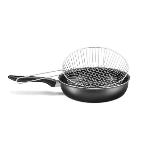 Panela Fritadeira Frigideira Antiaderente Com Cesta - Mta Menor preço em Panela Fritadeira Frigideira Antiaderente Com Cesta - Mta