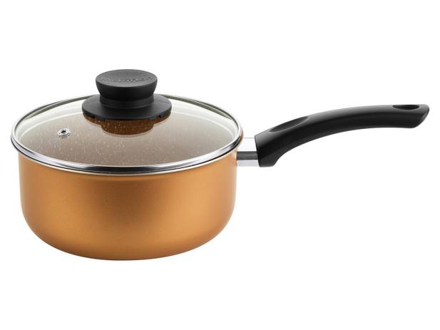 Panela Multiflon Antiaderente 1,4L 16cm - 1.4mm com Tampa Gold 30316 Menor preço em Panela Multiflon Antiaderente 1,4L 16cm - 1.4mm com Tampa Gold 30316