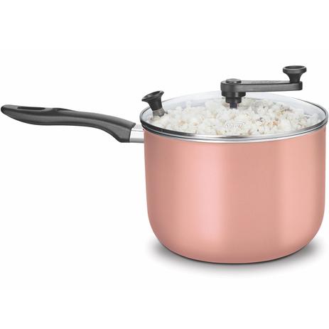 Panela Pipoqueira Supra com Tampa de Vidro 4,8 Litros MTA - Rose Menor preço em Panela Pipoqueira Supra com Tampa de Vidro 4,8 Litros MTA - Rose