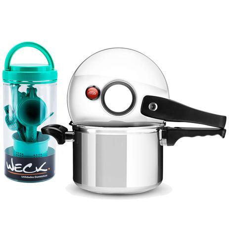 Panela Pressão 4,5l MTA E Kit Espremedores Verde Weck Menor preço em Panela Pressão 4,5l MTA E Kit Espremedores Verde Weck