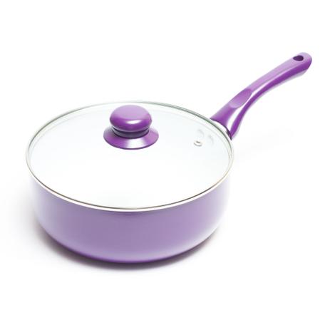 Panela Revestida Cerâmica Antiaderente Roxa Dasshaus 22cm - Lares Menor preço em Panela Revestida Cerâmica Antiaderente Roxa Dasshaus 22cm - Lares