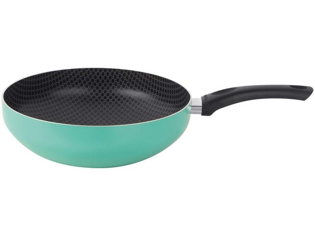 Panela Wok Antiaderente Multiflon de Alumínio - 77728 Menta 28cm Menor preço em Panela Wok Antiaderente Multiflon de Alumínio - 77728 Menta 28cm