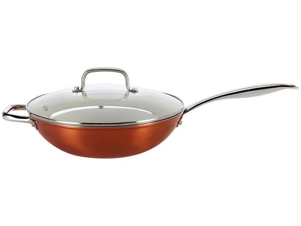 Panela Wok Brinox Alumínio 3,2L 28cm com Tampa - Ceramic Life Unique 4793/133 Menor preço em Panela Wok Brinox Alumínio 3,2L 28cm com Tampa - Ceramic Life Unique 4793/133