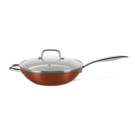 Panela Wok com Tampa Ceramic Life Unique 28cm Caramel Brinox Menor preço em Panela Wok com Tampa Ceramic Life Unique 28cm Caramel Brinox