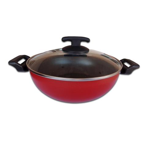 Panela Wok Com Tampa De Vidro Super Antiaderente Vermelha - Dona chefa é boa?