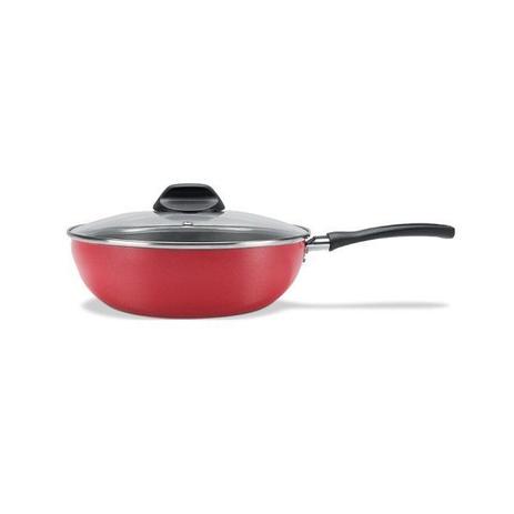 Panela WOK com Tampa Garlic 24CM Vermelho Brinox 7001/366 Menor preço em Panela WOK com Tampa Garlic 24CM Vermelho Brinox 7001/366