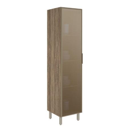 Paneleiro 1 Porta Com Vidro 100 MDF Kali Premium 3108.5 Suede Carvalho Rustico Nicioli Menor preço em Paneleiro 1 Porta Com Vidro 100 MDF Kali Premium 3108.5 Suede Carvalho Rustico Nicioli
