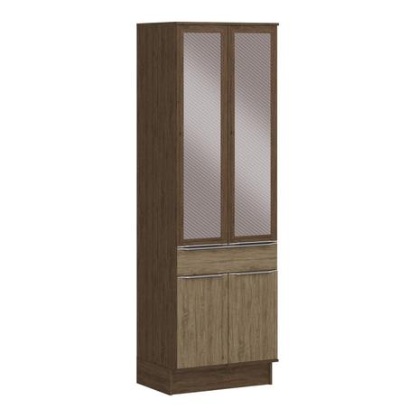 Paneleiro 4 Portas 1 Gaveta com Rodapé Linha Modulada Lis Decibal Cedro/Wood Menor preço em Paneleiro 4 Portas 1 Gaveta com Rodapé Linha Modulada Lis Decibal Cedro/Wood