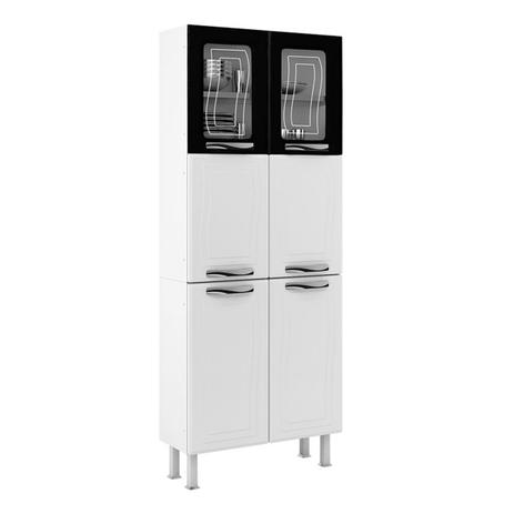 Paneleiro Colormaq Ipanema Master 6 Portas em Aço e Vidro Branco e Preto Menor preço em Paneleiro Colormaq Ipanema Master 6 Portas em Aço e Vidro Branco e Preto