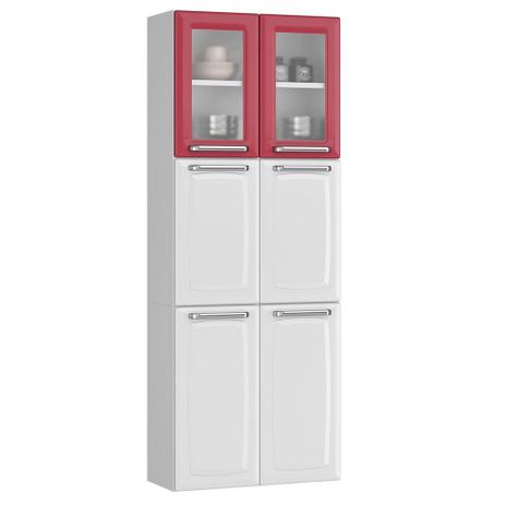 Paneleiro de Cozinha Itatiaia Luce IPLDV-70 MX - Branco/Vermelho - Aço/Duplo c/ 6 Portas (2 c/vidro) Menor preço em Paneleiro de Cozinha Itatiaia Luce IPLDV-70 MX - Branco/Vermelho - Aço/Duplo c/ 6 Portas (2 c/vidro)