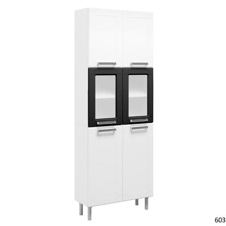 Paneleiro Duplo 6 Portas 2 Portas de Vidro Múltipla Branco/Preto - Bertolini é boa?