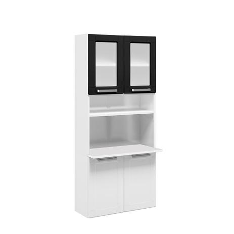 Paneleiro Duplo Aço Torre Quente Suspenso 4 Portas 2 Vidros Múltipla Branco Preto- Bertolini Menor preço em Paneleiro Duplo Aço Torre Quente Suspenso 4 Portas 2 Vidros Múltipla Branco Preto- Bertolini