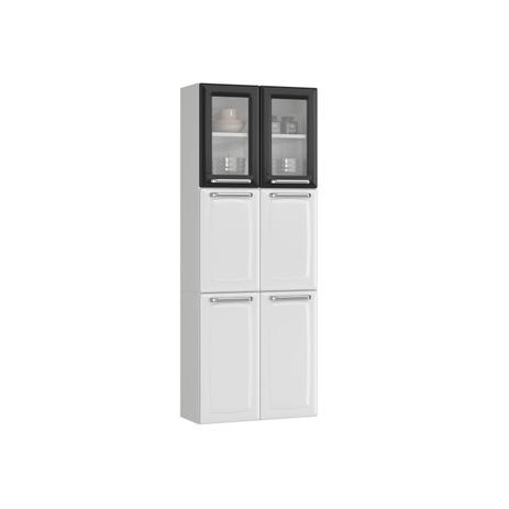 Paneleiro Duplo em Aço 6 Portas 2 de Vidro 4 Prateleiras Luce 2018 Itatiaia Branco/Preto Menor preço em Paneleiro Duplo em Aço 6 Portas 2 de Vidro 4 Prateleiras Luce 2018 Itatiaia Branco/Preto