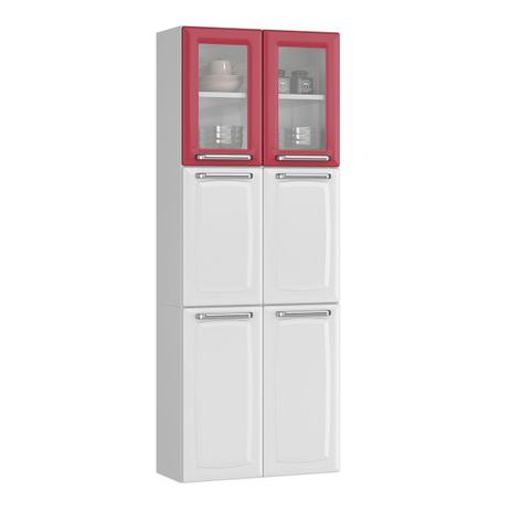 Paneleiro Duplo Itatiaia Luce IPLDV-70 MX 6 Portas Branco/Vermelho - Itatiaia móveis Menor preço em Paneleiro Duplo Itatiaia Luce IPLDV-70 MX 6 Portas Branco/Vermelho - Itatiaia móveis