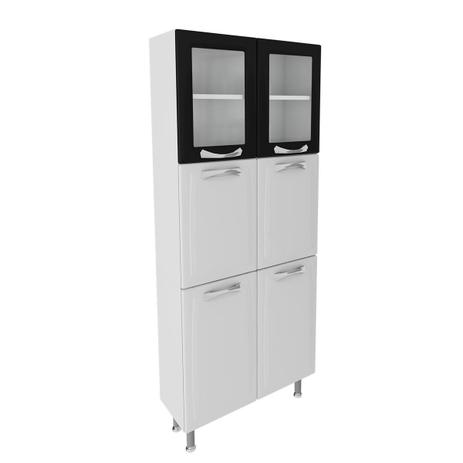 Paneleiro Duplo Itatiaia Premium IPLDV-80 NG 6 Portas Branco/Preto - Itatiaia Móveis Menor preço em Paneleiro Duplo Itatiaia Premium IPLDV-80 NG 6 Portas Branco/Preto - Itatiaia Móveis