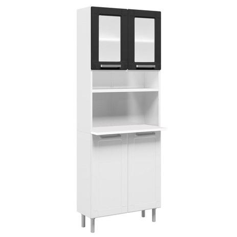 Paneleiro Duplo Múltipla Aço Vidro 4 Portas Branco/Preto - Bertolini Menor preço em Paneleiro Duplo Múltipla Aço Vidro 4 Portas Branco/Preto - Bertolini