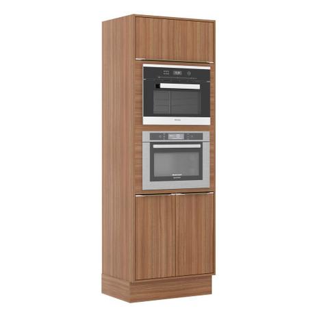 Paneleiro Multimóveis Calábria para Forno e Microondas 5404RMF Nogueira com Rodapé Menor preço em Paneleiro Multimóveis Calábria para Forno e Microondas 5404RMF Nogueira com Rodapé