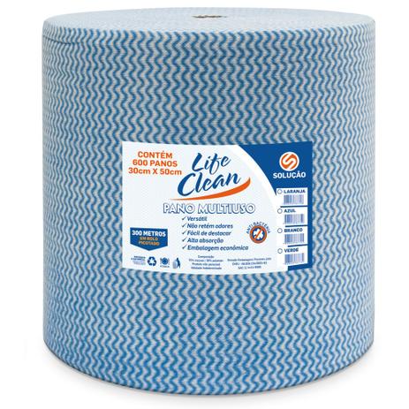 Pano Multiuso Azul Rolo com 28cm x300m Life Clean Menor preço em Pano Multiuso Azul Rolo com 28cm x300m Life Clean