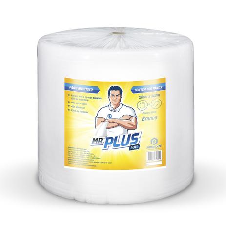 Pano Multiuso Branco Rolo com 28 x 300m Mr. Plus - Proplus Menor preço em Pano Multiuso Branco Rolo com 28 x 300m Mr. Plus - Proplus