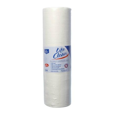 Pano Multiuso Branco Rolo com 30cm x 25m Life Clean Picotado a cada 50cm Menor preço em Pano Multiuso Branco Rolo com 30cm x 25m Life Clean Picotado a cada 50cm